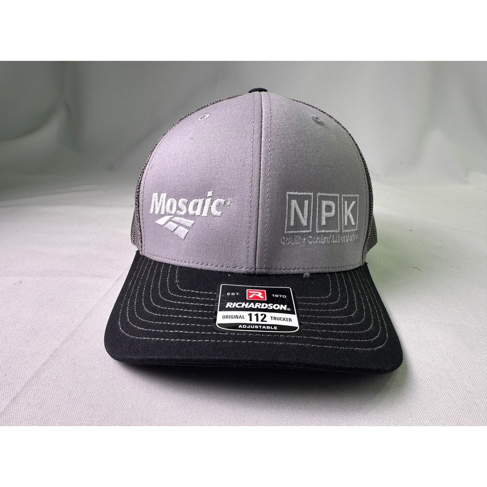 Richardson 112 Trucker Hat Mosaic NPK Lab GM Marlin 2024 Grey Black Snapback Cap